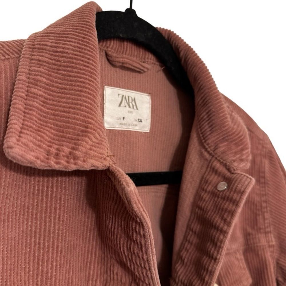 Zara Kids Corduroy Jean Jacket in Rust Brown Girl Size 10 - Picture 3 of 3
